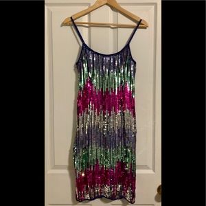 Vintage 1980s Swee Lo Sequin Disco Party Dress